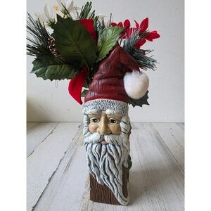 Vintage ceramic Santa vase plant holder unique beard bust decor figurine statue
